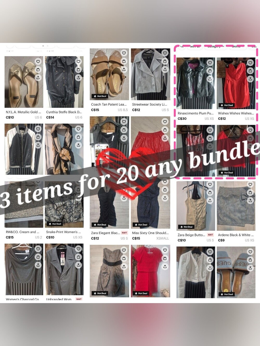 Assorted Women's Clothing Bundle - Mixed Colors . 3 For Only 20$ Make Your Offer